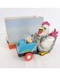 Game Hen & Chickens in his Box