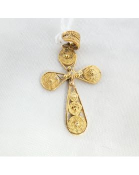 Croix Filigranée 18k Testée Sans Poinçon 3.28 Grammes