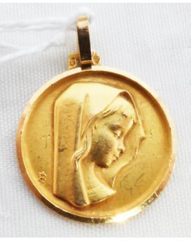 Small Virgin Medal in Gold 18k 3.67 Grams