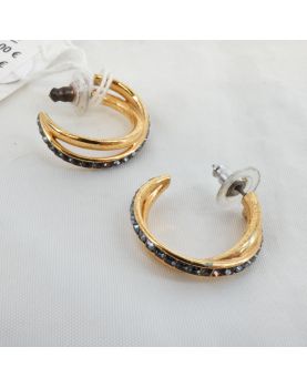 Pair of Gold Earrings Swarovski