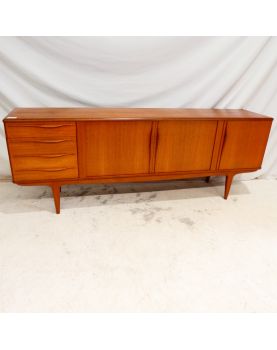 French Scandinavian Style Sideboard 3 Doors 1 Drawer and 1 Flap in Trompe l'Oeil in the Style of Johannes ANDERSEN