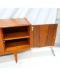 French Scandinavian Style Sideboard 3 Doors 1 Drawer and 1 Flap in Trompe l'Oeil in the Style of Johannes ANDERSEN