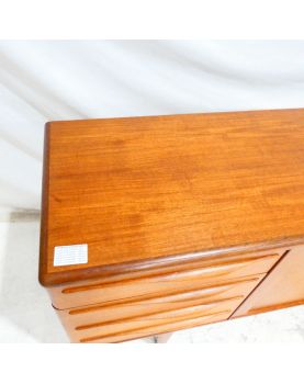 French Scandinavian Style Sideboard 3 Doors 1 Drawer and 1 Flap in Trompe l'Oeil in the Style of Johannes ANDERSEN