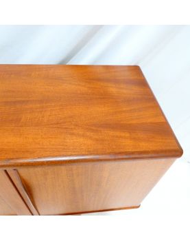 French Scandinavian Style Sideboard 3 Doors 1 Drawer and 1 Flap in Trompe l'Oeil in the Style of Johannes ANDERSEN