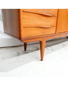 French Scandinavian Style Sideboard 3 Doors 1 Drawer and 1 Flap in Trompe l'Oeil in the Style of Johannes ANDERSEN