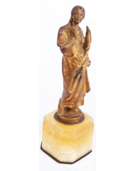 Small Bronze Seal of a Woman on a Support