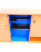 Bookcase 2 Doors Sliding with Transformed Interior Metal Feet Black