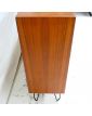 Bookcase 2 Doors Sliding with Transformed Interior Metal Feet Black