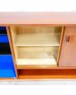 Bookcase 2 Doors Sliding with Transformed Interior Metal Feet Black