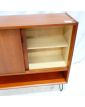 Bookcase 2 Doors Sliding with Transformed Interior Metal Feet Black