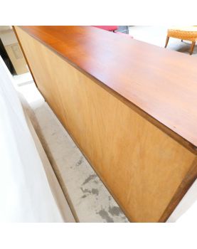 Bookcase 2 Doors Sliding with Transformed Interior Metal Feet Black