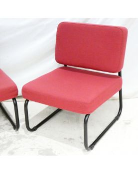 Paire de Chauffeuses Tissu Framboise Assise Tubulaire