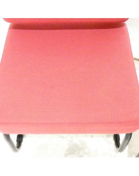 Paire de Chauffeuses Tissu Framboise Assise Tubulaire