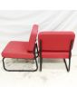 Paire de Chauffeuses Tissu Framboise Assise Tubulaire
