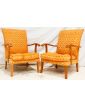 Paire de Fauteuils Tissu Orange PARKER KNOLL