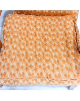 Pair of Chairs Fabric Orange PARKER KNOLL
