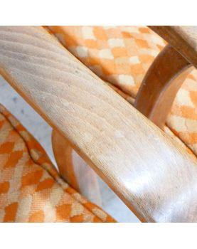 Paire de Fauteuils Tissu Orange PARKER KNOLL