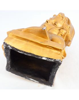 Golden Bust of a Little Girl Reading