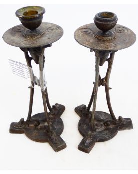 Pair of Art Nouveau Candlesticks