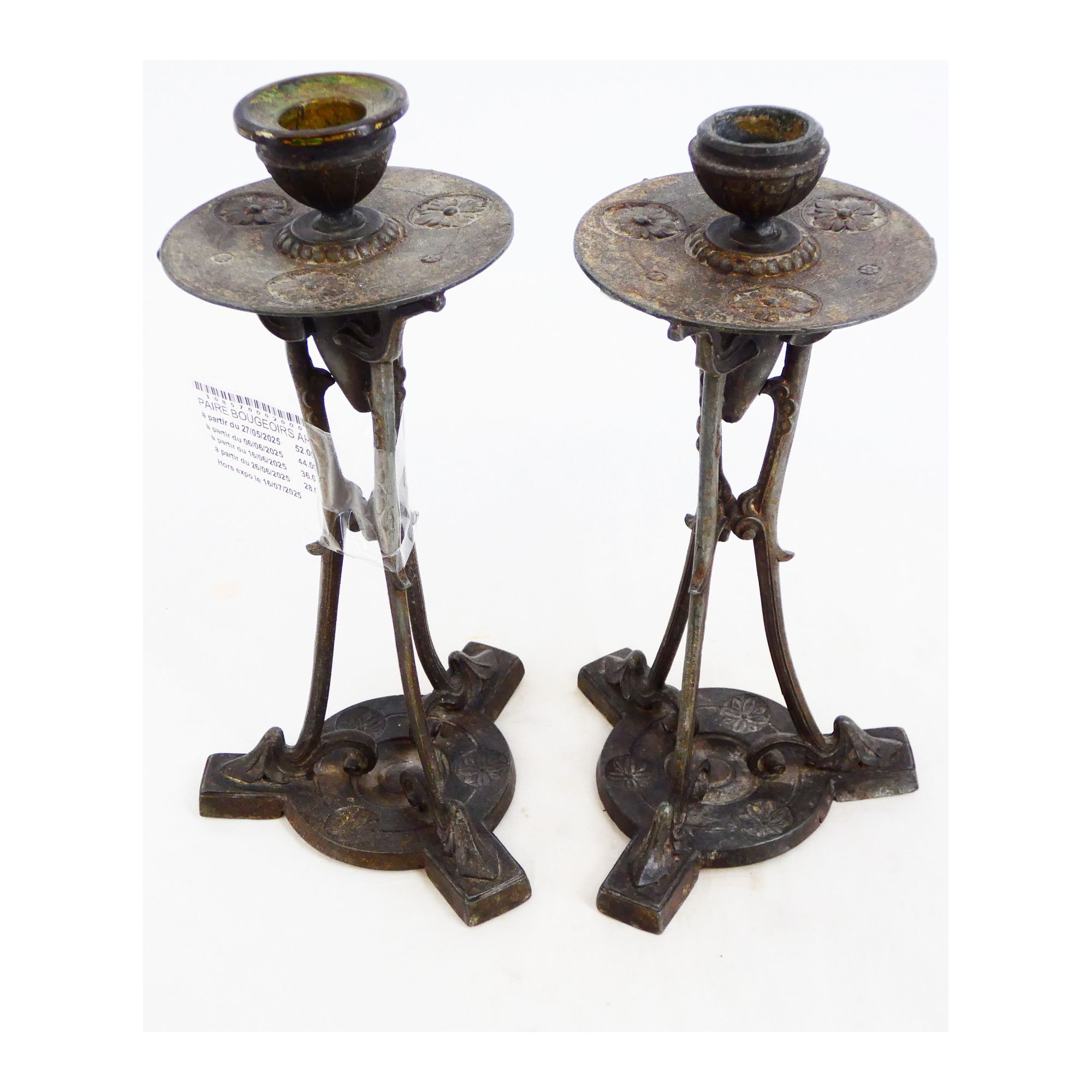 Pair of Art Nouveau Candlesticks Pair of Art Nouveau Candlesticks
