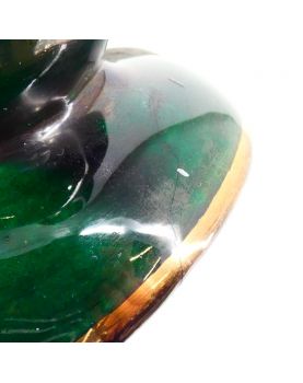 Paire de Bougeoirs en Faïence Verte