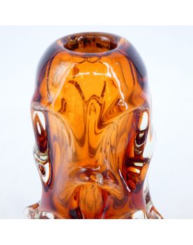 Amber Pressed Glass Vase
