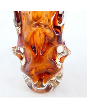 Vase en Verre Pressé Couleur Ambre