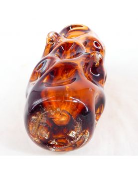 Vase en Verre Pressé Couleur Ambre