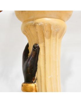 Grand Sujet Polychrome Torchère 10 Lampes