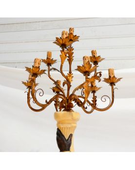 Large Polychrome Torch Subject with 10 Lamps