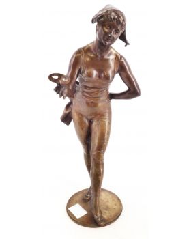 Bronze Columbine Subject Signed E. H. ALLOUARD