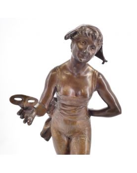 Sujet Colombine en Bronze Signé E. H. ALLOUARD