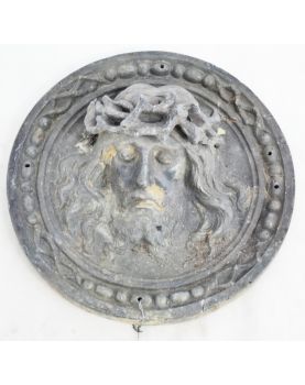 Plaque en Métal du Christ XIXe Siècle