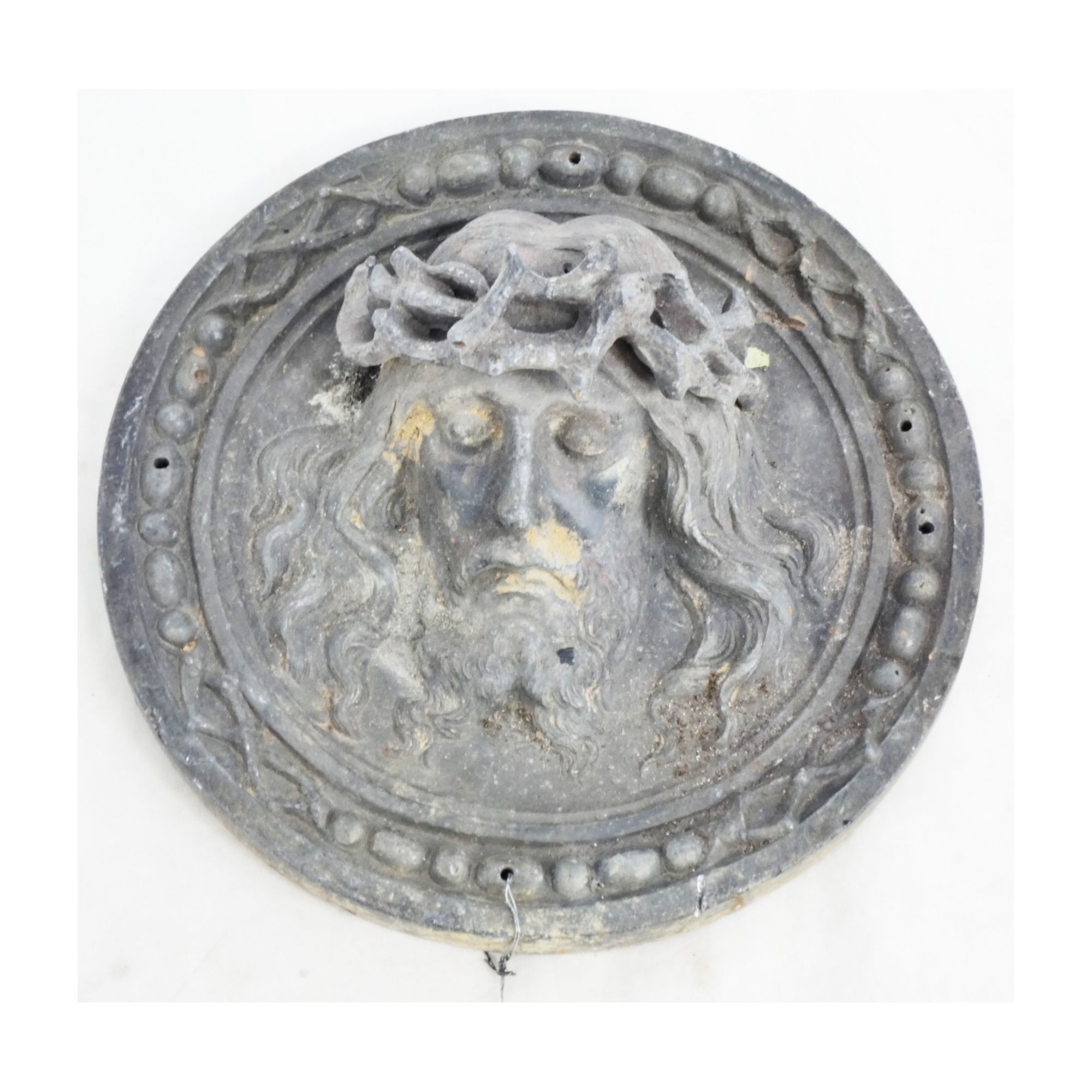 Plate in 19th Century Metal of Christ Plate in 19th Century Metal of Christ