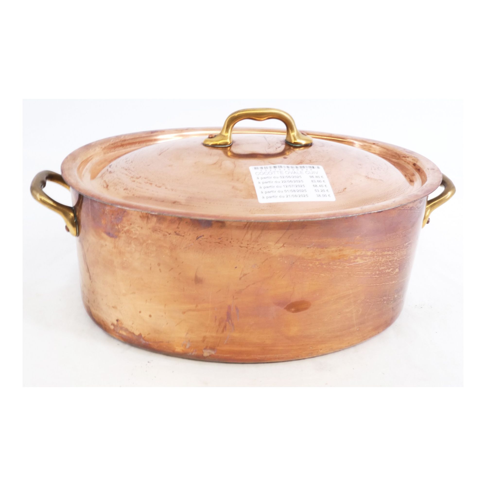 Oval Tinned Copper Casserole Dish Oval Tinned Copper Casserole Dish