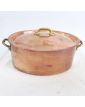 Oval Tinned Copper Casserole Dish