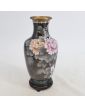 Asian Cloisonné Vase with Wooden Stand
