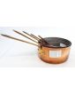 Set of 5 Copper Pans with Brass Handles