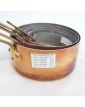 Set of 5 Copper Pans with Brass Handles