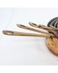 Set of 5 Copper Pans with Brass Handles