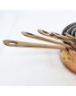 Set of 5 Copper Pans with Brass Handles