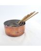 Set of 5 Copper Pans with Brass Handles