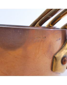 Set of 5 Copper Pans with Brass Handles