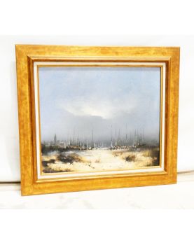 Oil on Canvas Port Decor Signed Serge CUCCA