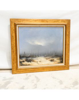 Oil on Canvas Port Decor Signed Serge CUCCA