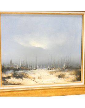 Oil on Canvas Port Decor Signed Serge CUCCA