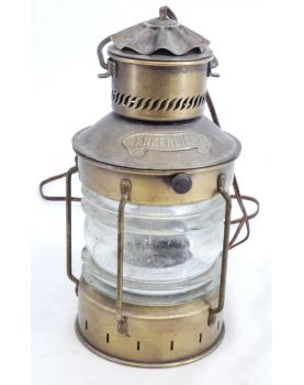 Ancien Fanal Marin en Cuivre et Laiton / Lampe de Marine Ankerli