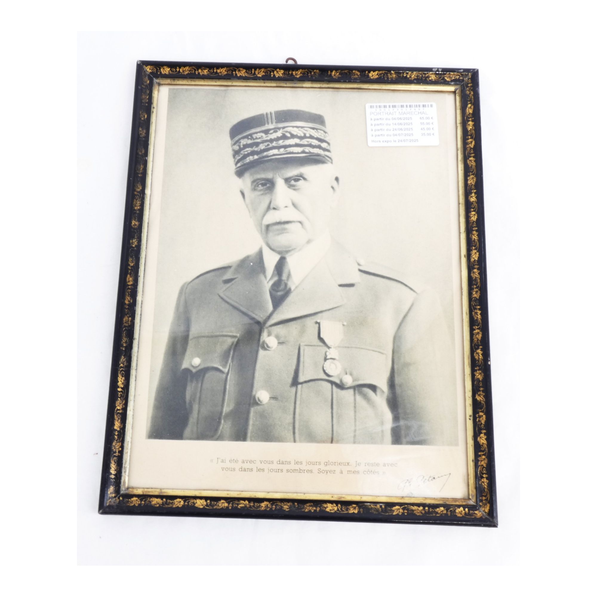 Cadre Portrait du Maréchal Pétain Cadre Portrait du Maréchal Pétain