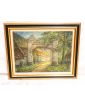 Grand Huile sur Toile Maison Au Porche Signée