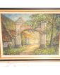 Grand Huile sur Toile Maison Au Porche Signée